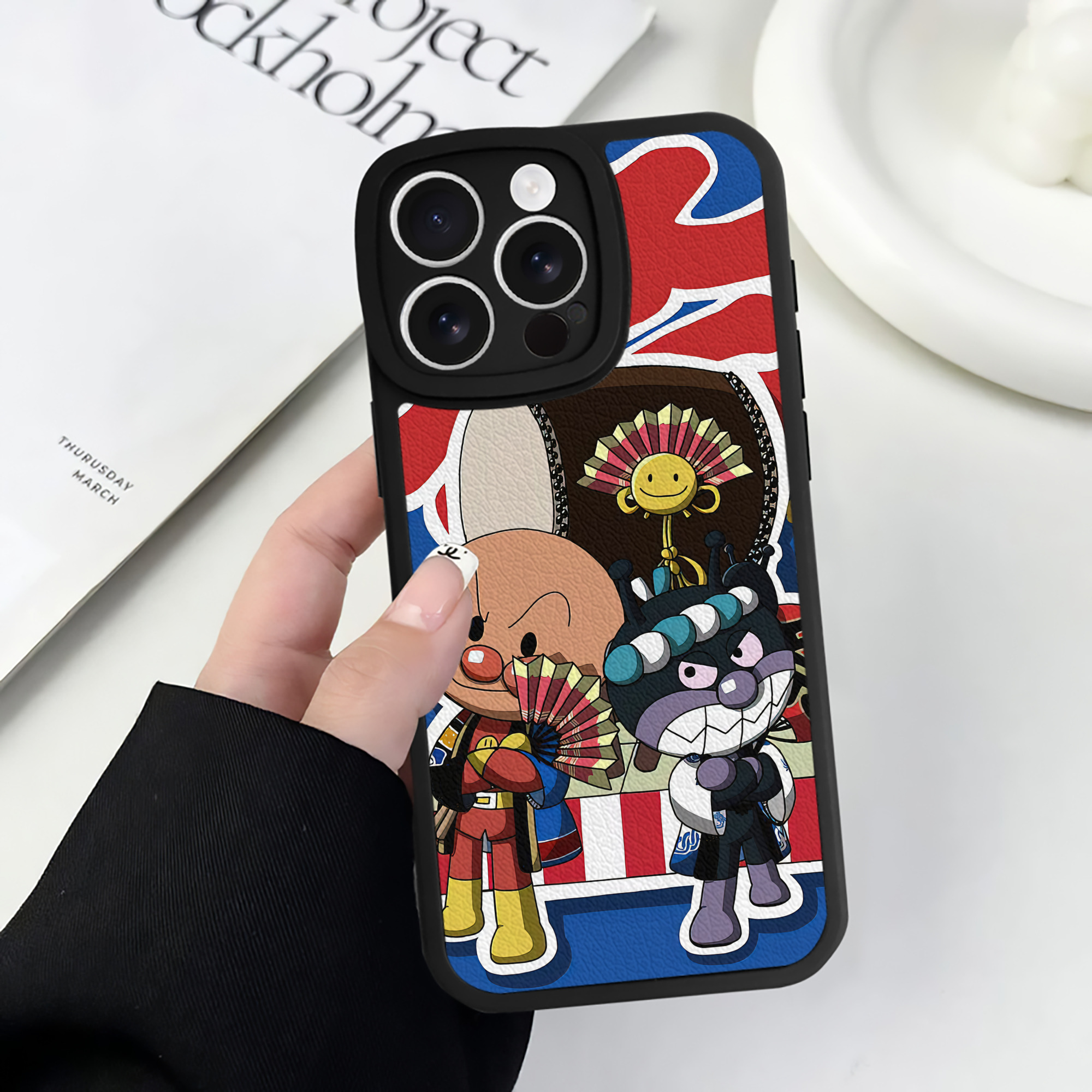 （画像用） アンパンマン Anpanman 【iPhone 16シリーズ対応】シリコンスマホケース（レザー調） 材質：シリコン